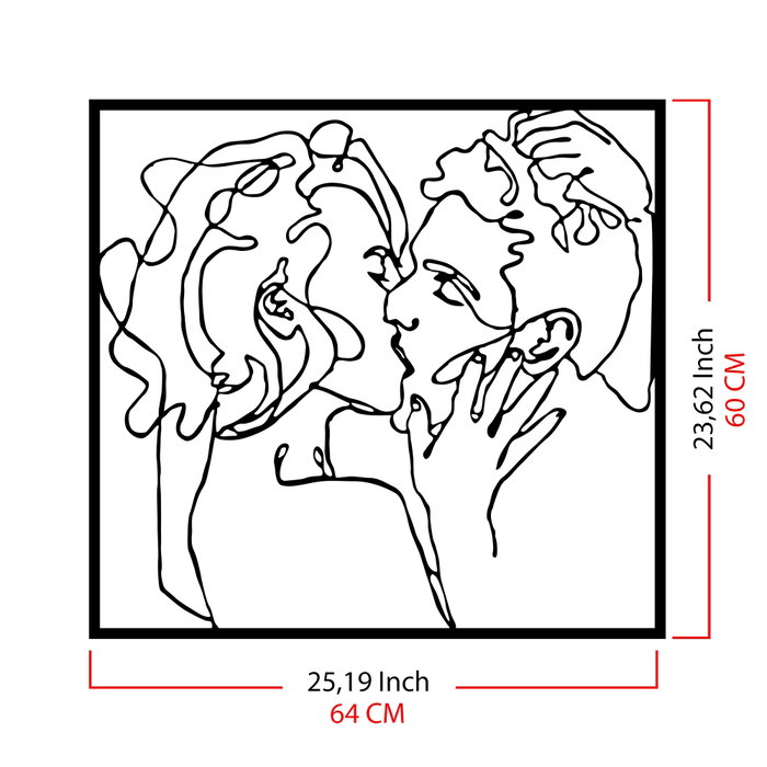 Wallity Kiss Me 1 Escultura de pared decorativa de metal negra Wallity Kiss Me 1 Escultura de pared decorativa de metal negra